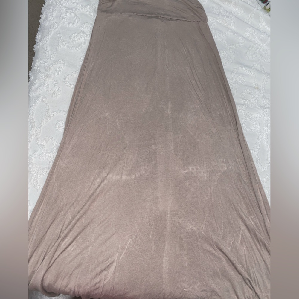 Dark beige/khaki maxi skirt